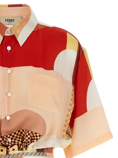 Fendi Camicia In Seta Stampata Donna