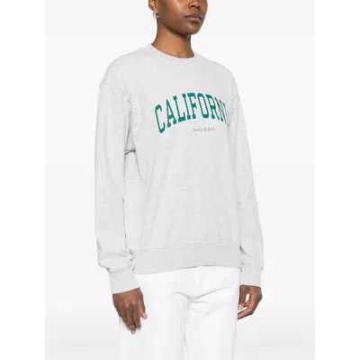 Sporty And Rich Womens Heather Gray Sports California Cotton-jersey Sweatshirt