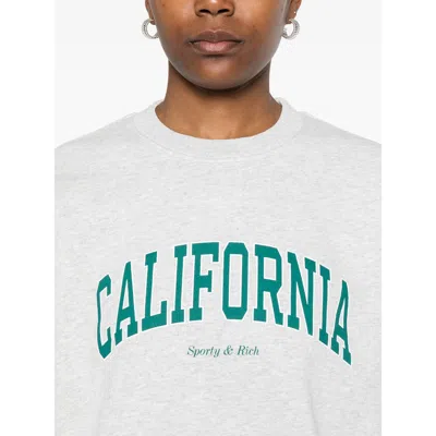 Sporty And Rich Womens Heather Gray Sports California Cotton-jersey Sweatshirt