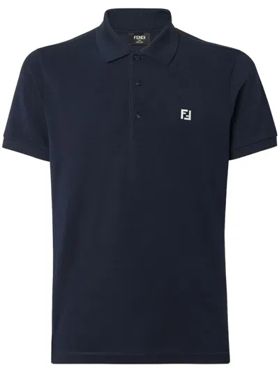 Fendi Dark Blue Piquet Polo Shirt