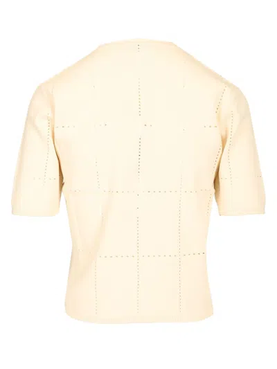 Max Mara Viscose Crepe Crop Top T-shirt White