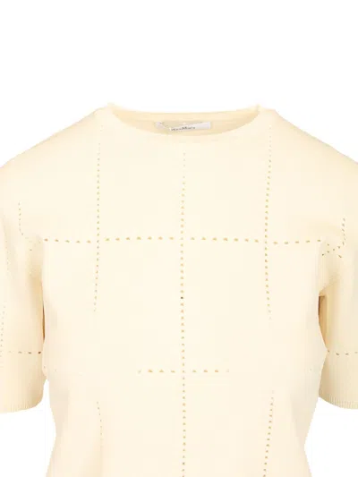 Max Mara Viscose Crepe Crop Top T-shirt White