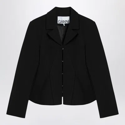 Ganni Crepe Jacket With Back Seam Detailing