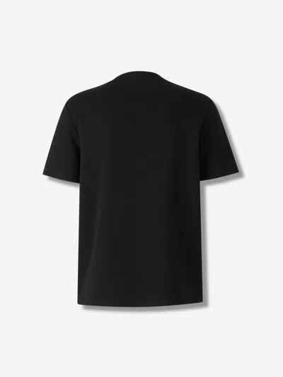 Balmain Black Crewneck T-shirt With Logo Print On The Front In Cotton Man