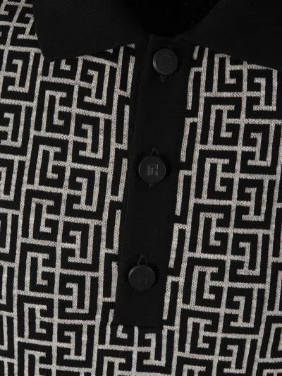 Balmain Monogram Pattern Polo With Classic Collar