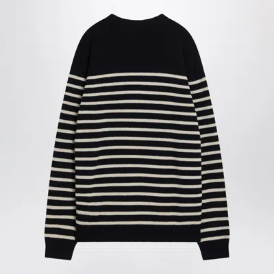 Valentino Garavani Crewneck Sweater With Bold Jacquard Motif In Black