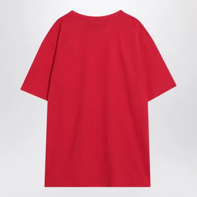 Valentino Red T-shirt With Le Chat De La Maison Print In Red
