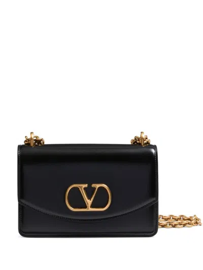 Valentino Garavani Garavani Vain Shoulder Bag In Shiny Calfskin Woman Black Uni