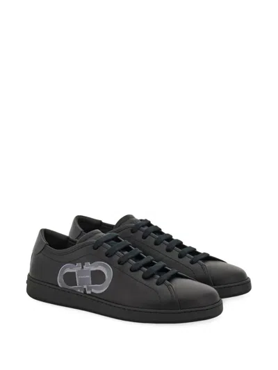 Ferragamo Leather Low-top Brandy Sneakers With Rubber Sole