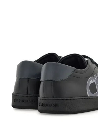 Ferragamo Leather Low-top Brandy Sneakers With Rubber Sole