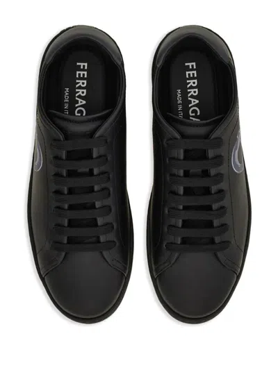 Ferragamo Leather Low-top Brandy Sneakers With Rubber Sole