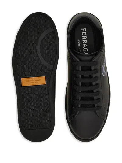 Ferragamo Leather Low-top Brandy Sneakers With Rubber Sole