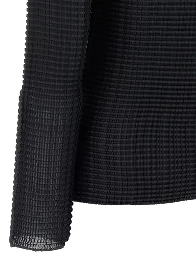 Issey Miyake Black Wooly Pleats Blouse