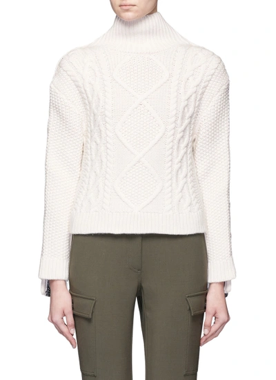 Shop Rag & Bone 'ida' Button Seam Mixed Knit Turtleneck Sweater