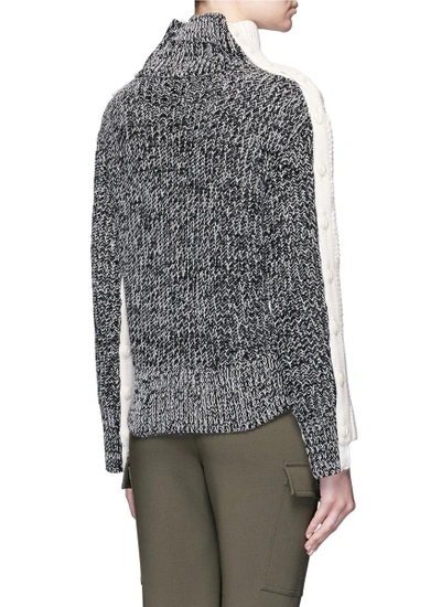 Shop Rag & Bone 'ida' Button Seam Mixed Knit Turtleneck Sweater