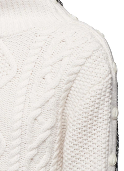 Shop Rag & Bone 'ida' Button Seam Mixed Knit Turtleneck Sweater