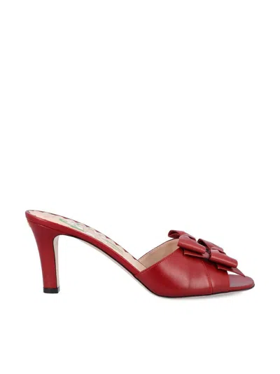 Valentino Bowow Leather Stiletto Mule Sandals
