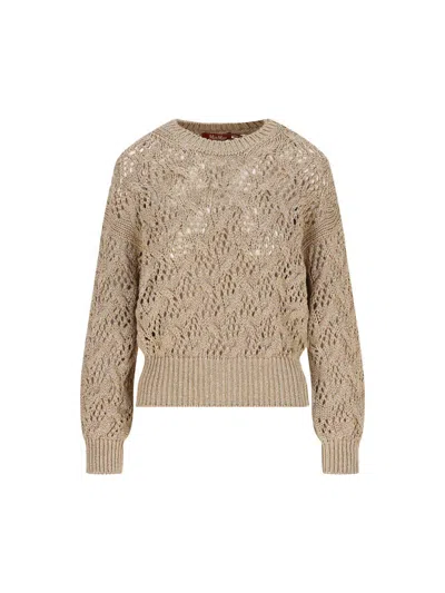Max Mara 1 Pilade Crewneck Cable Knit Sweater