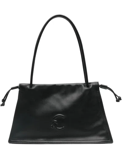 Coccinelle Calfskin Shoulder Bag With Adjustable Drawstring Sides