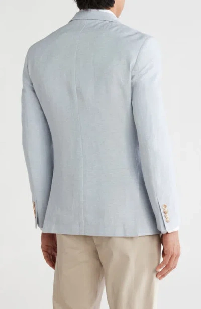 Gino Vitale Slim Fit Solid Linen Blend Blazer In Blue