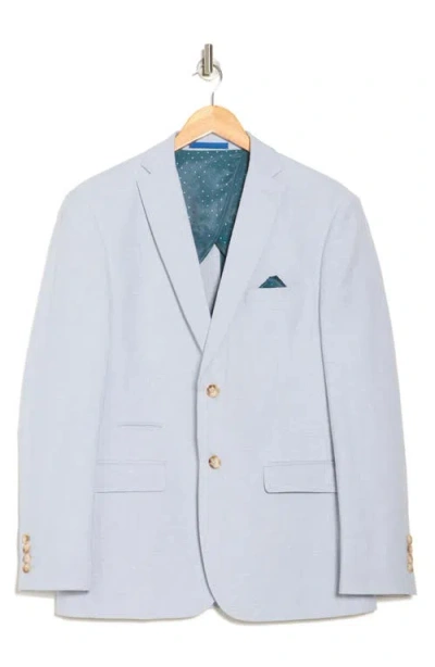 Gino Vitale Slim Fit Solid Linen Blend Blazer In Blue