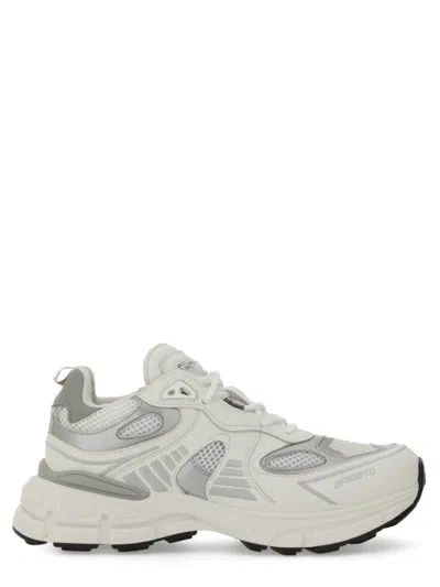 Axel Arigato Marathon Ghost Runner White Low Top Sneakers With Reflectivce Details In Leather Blend Woman In Gray