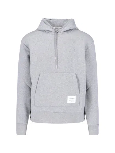 Thom Browne Classic Loopback Hooded Sweatshirt In Gray