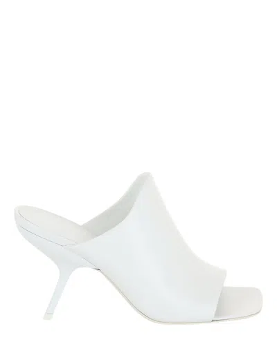 Ferragamo Era Leather Mules In Optic White