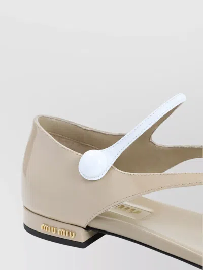 Miu Miu Calf Leather Sandals Ankle Strap