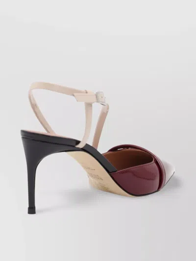 Malone Souliers Glossy Pointed Stiletto Two-tone Pumps In Red