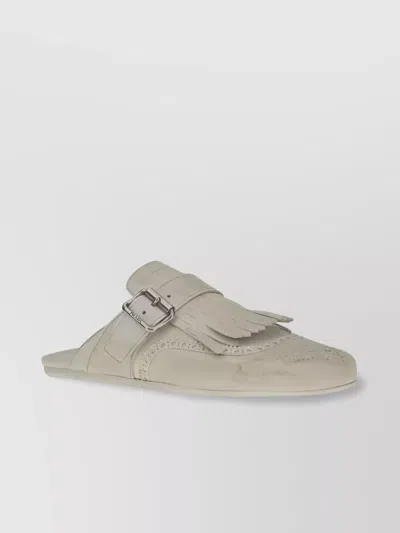 Prada Slippers Shuffle In Pelle Avorio Donna