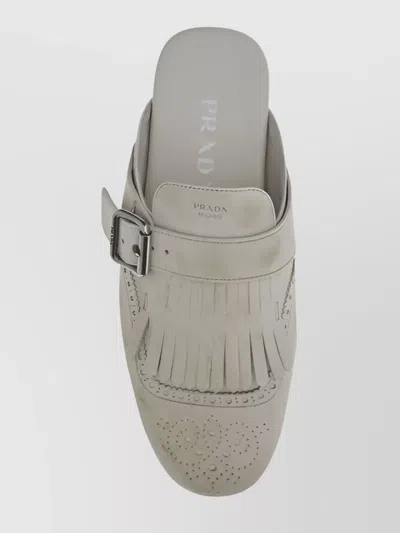 Prada Slippers Shuffle In Pelle Avorio Donna