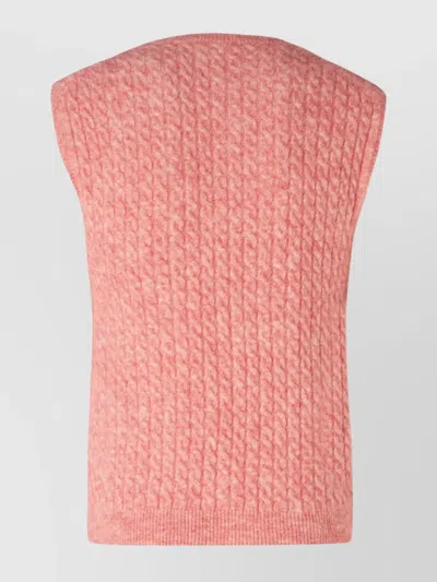 Ballantyne Knitwear V Neckline Sleeveless Ribbed Hem In 11106