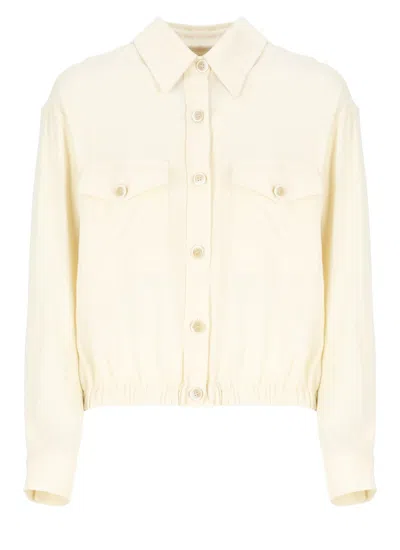 Fabiana Filippi Bomber Jacket With Front Pockets And Diamond Thread