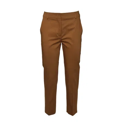 Max Mara Brick Red Satin Lince1234 Cropped Trousers