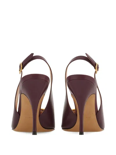 Ferragamo Women Sara 95 Leather Slingback Pumps In Animal Print