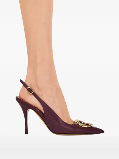 Ferragamo Women Sara 95 Leather Slingback Pumps In Animal Print