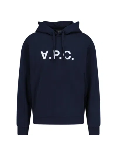 Apc A.p.c. Milo Hoodie With Flocked Logo Print