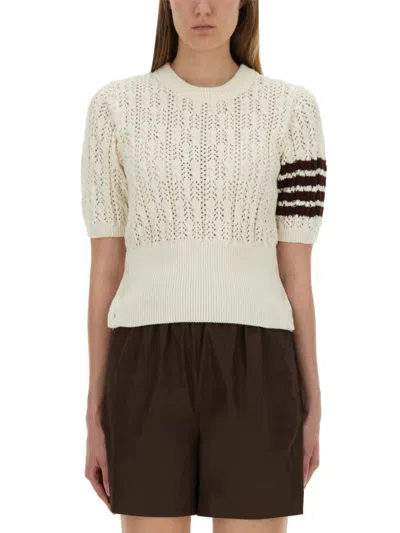 Thom Browne Women's 4bar Knit Tshirt In Neutral