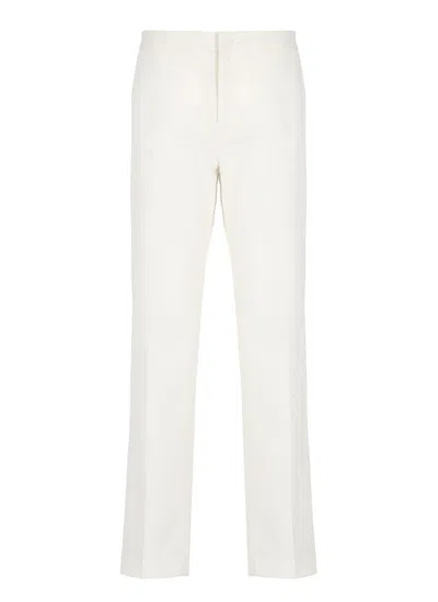 Fabiana Filippi Tailored White Cotton Pants With Functional Pockets In White