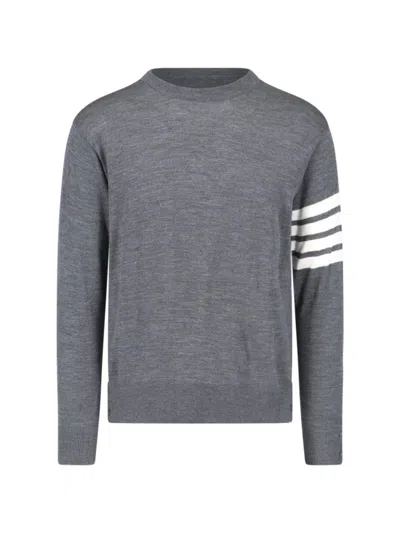 Thom Browne L Crewneck Sweater With 4 Bar Inlay