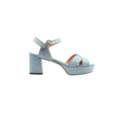 Rupert Sanderson Deidre Low Platform Sandals In Washed Denim