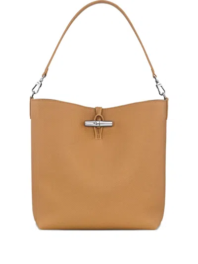 Longchamp M Le Roseau In Walnut Colour Hobo Bag In Brown