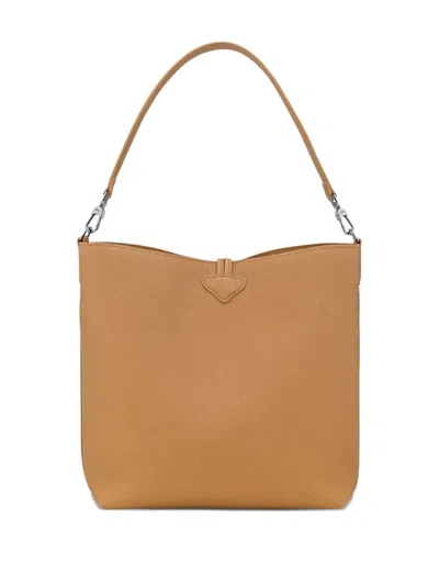 Longchamp M Le Roseau In Walnut Colour Hobo Bag In Brown
