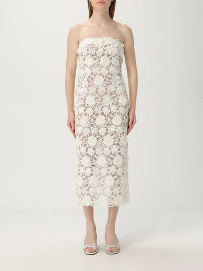 Ermanno Scervino Lace Overlay Strapless Midi Dress