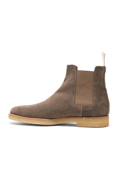 Shop Common Projects Suede Chelsea Boots In Warm Grey
