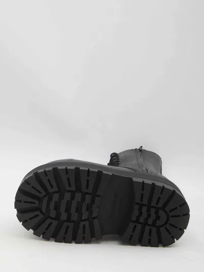Balenciaga Black Ankle Boots With Logo Plaque On The Front And Side Zips In Leather Man