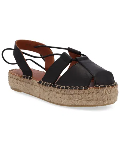 Alohas Roots Leather Espadrille In Black