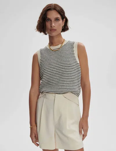 Varley Knowles Textured Knit Vest Birch Multi Stitch In Black