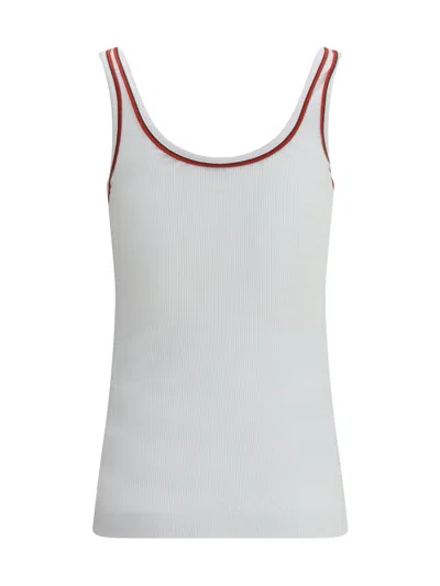 Brunello Cucinelli Women Cotton Top With Shiny Piping In White